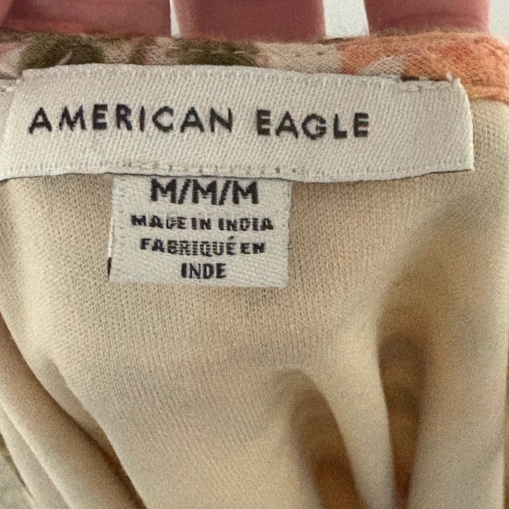 American Eagle Floral Print Summer Spring Short Mini Dress Women's Size Medium - Picture 11 of 11